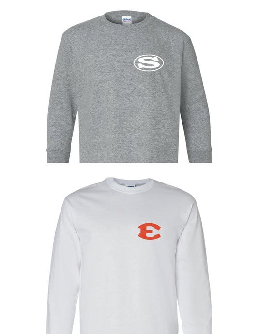 ADULT **Long Sleeve School Shirts (BUNDLE of 5 GILDAN HEAVY COTTON)