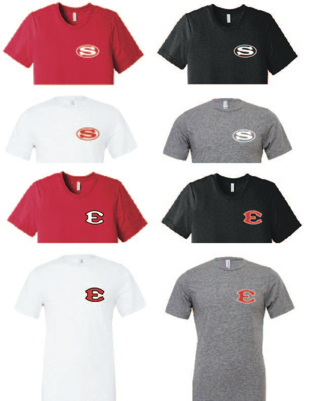 ADULT **Short Sleeve School Shirts (BUNDLE of 5 BELLA CANVAS Tri-Blend)