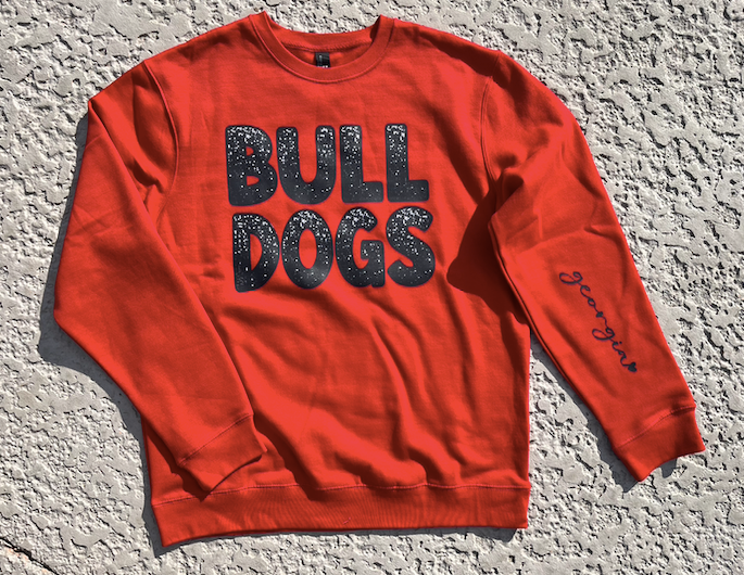 Faux Sequin BULLDOGS Crewneck Sweatshirt